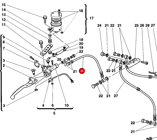 NEW front brake hose - Ducati