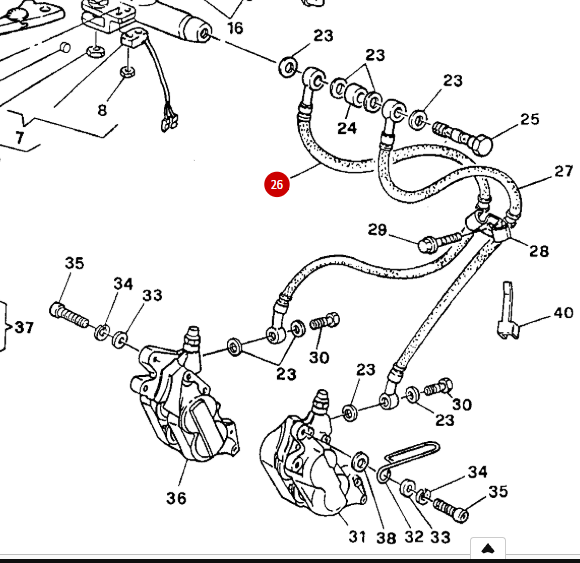 NEW straight front brake hose - Ducati
