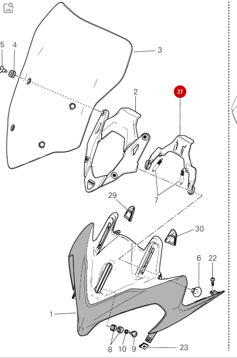 Headlight fairing support - Ducati