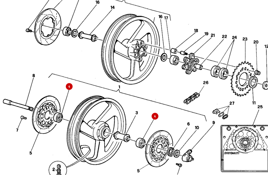 Front wheel bearing 6204 2RS NEW - Ducati