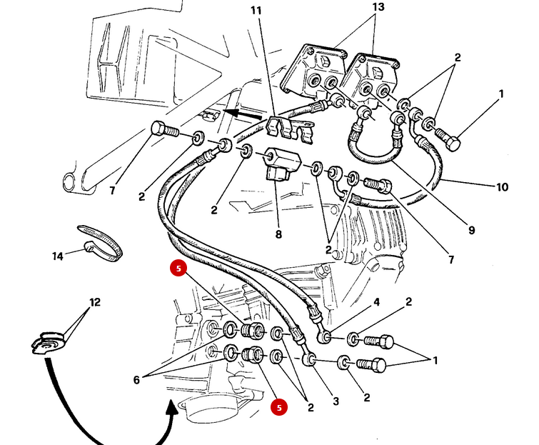 Bichromate Oil Cooler Hose Fitting NEW - Ducati
