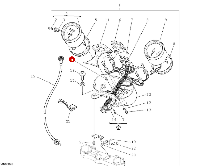 NEW Odometer Rubber - Ducati