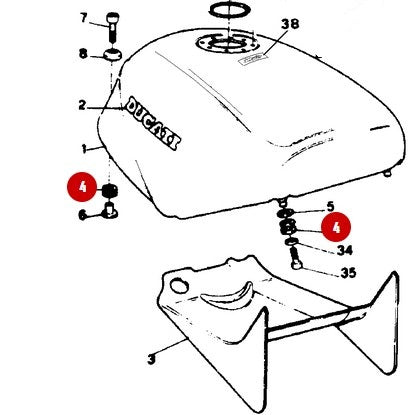 Rubber Seat Rear Loop - Ducati
