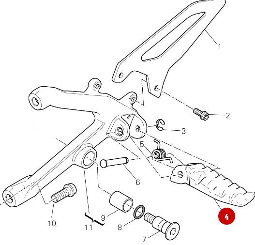NEW Front left footrest - Ducati