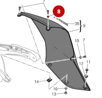 Fairing spacer seat trim - Ducati
