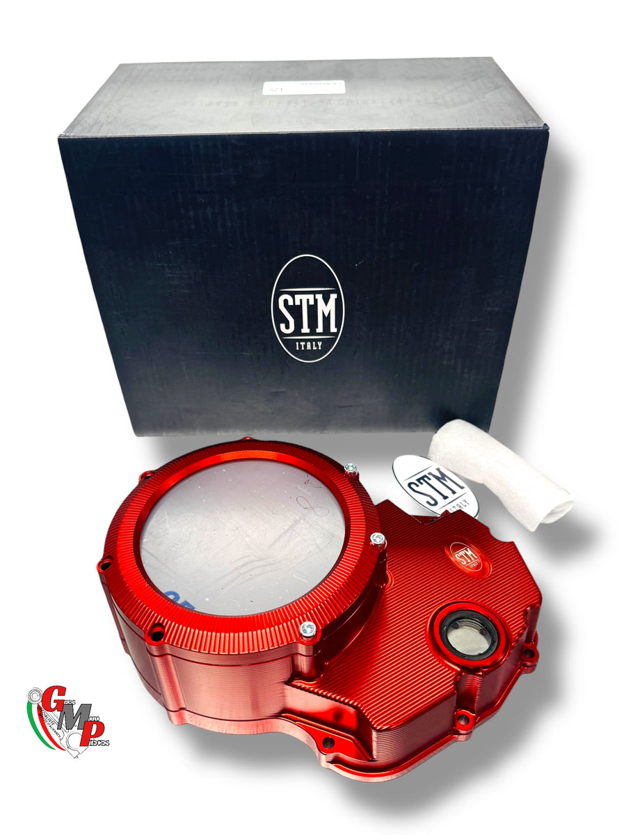 STM Transparent Red Billet Clutch Cover NEW - Ducati