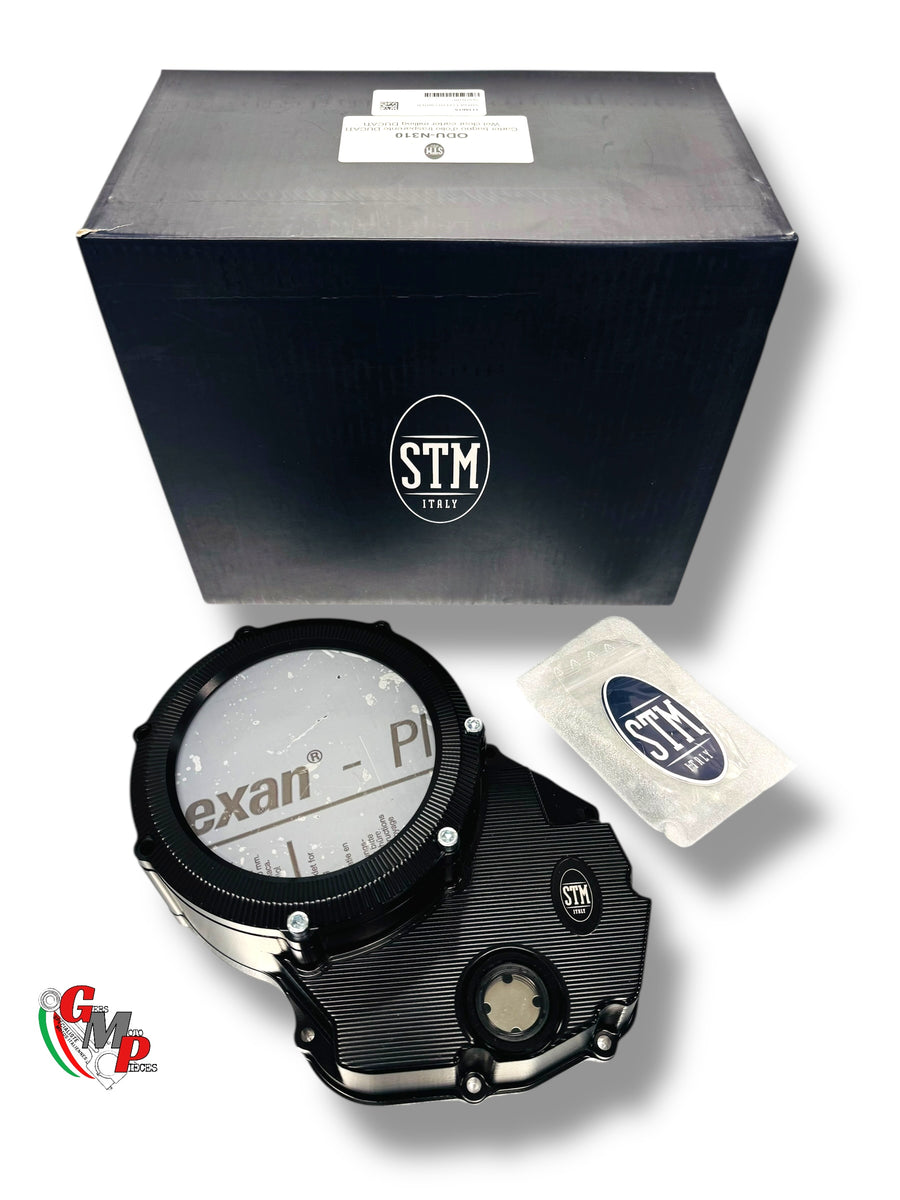 STM Machined Transparent Clutch Cover Black NEW - Ducati
