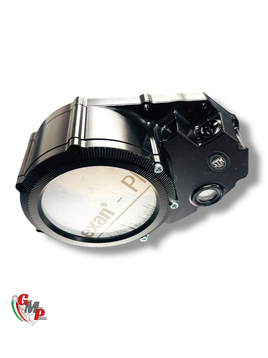 STM Machined Transparent Clutch Cover Black NEW - Ducati