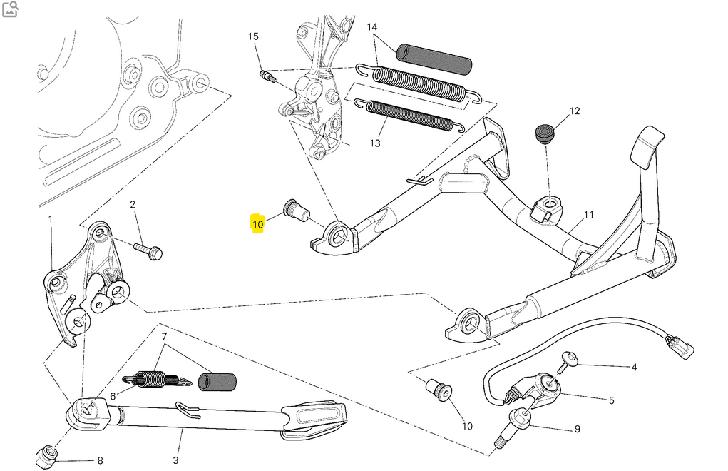 Special Screw for Fixing the Central Stand - Ducati