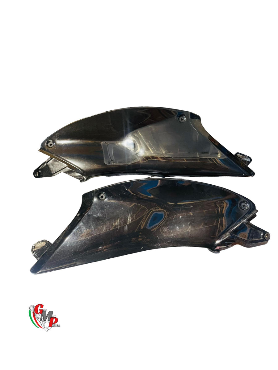 Pair of Black Metal Tank Covers - Ducati