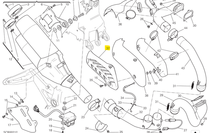 Exhaust Heat Shield - Ducati