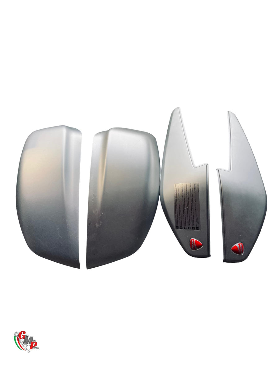 Aluminum Gray Pannier and Top Case Lid Kit - Ducati
