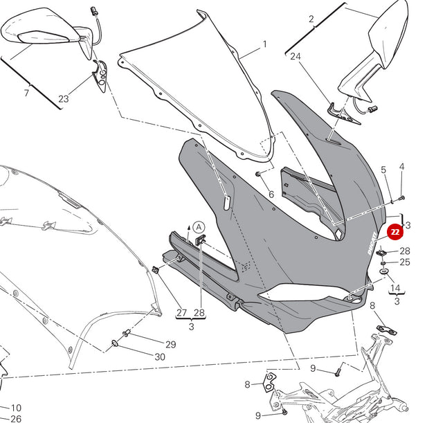 Fork Head Emblem Sticker - Ducati