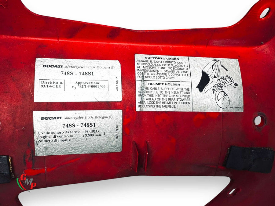Biposto Rear Seat Cover Red - Ducati