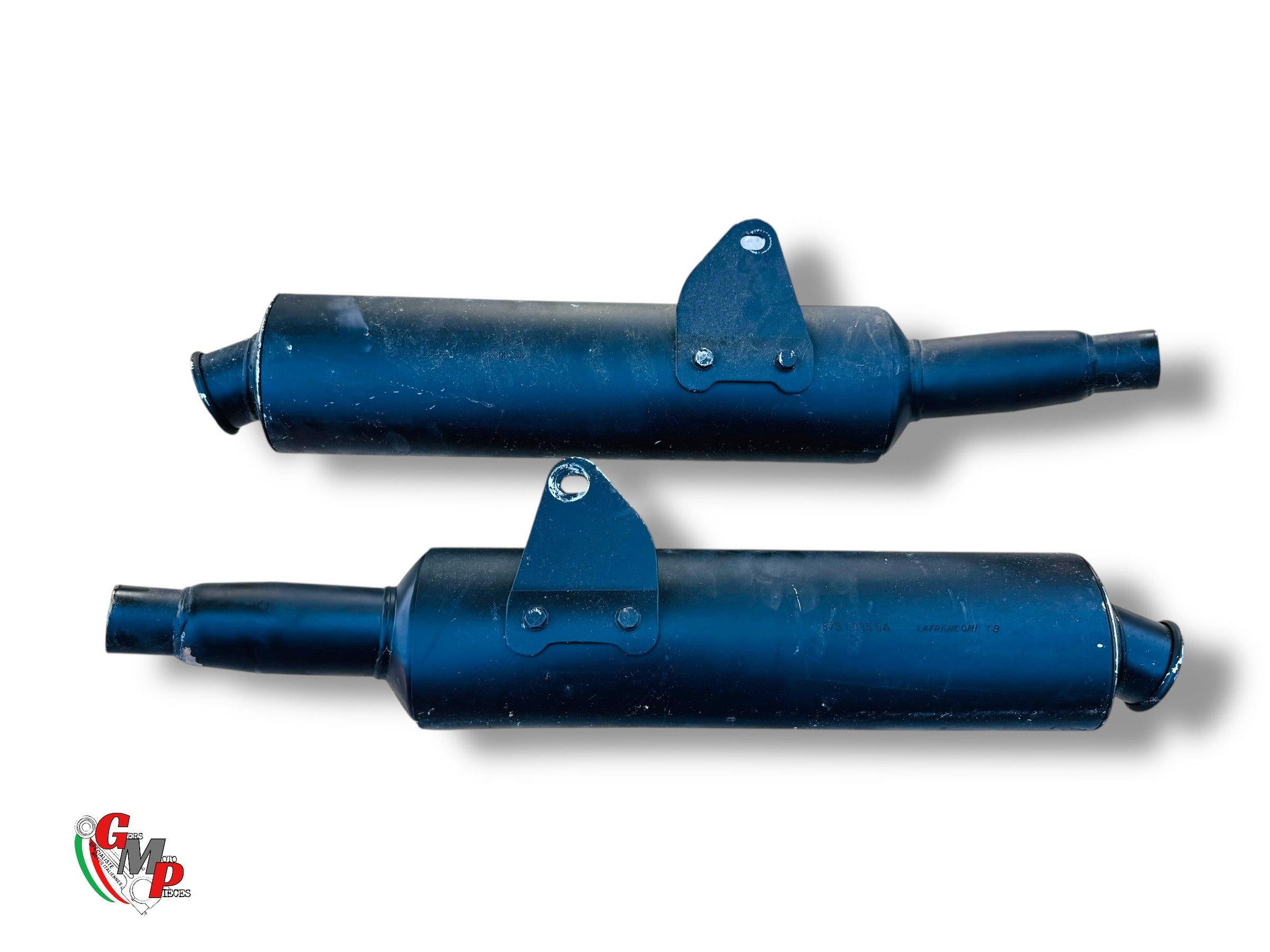 Pair of Original Exhausts Painted Black - Ducati Monster 400 600 620 695 750 800 900 1000 final horn