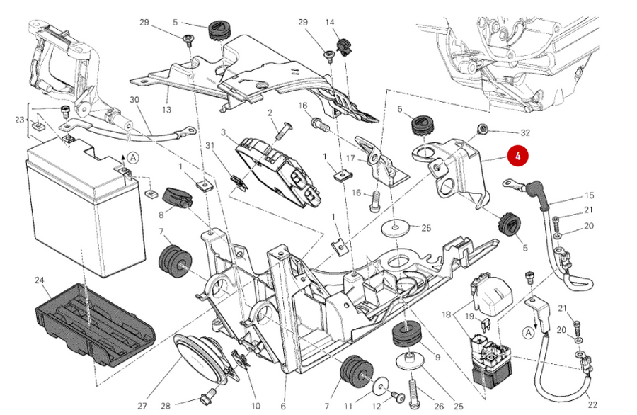 Battery Holder - Ducati