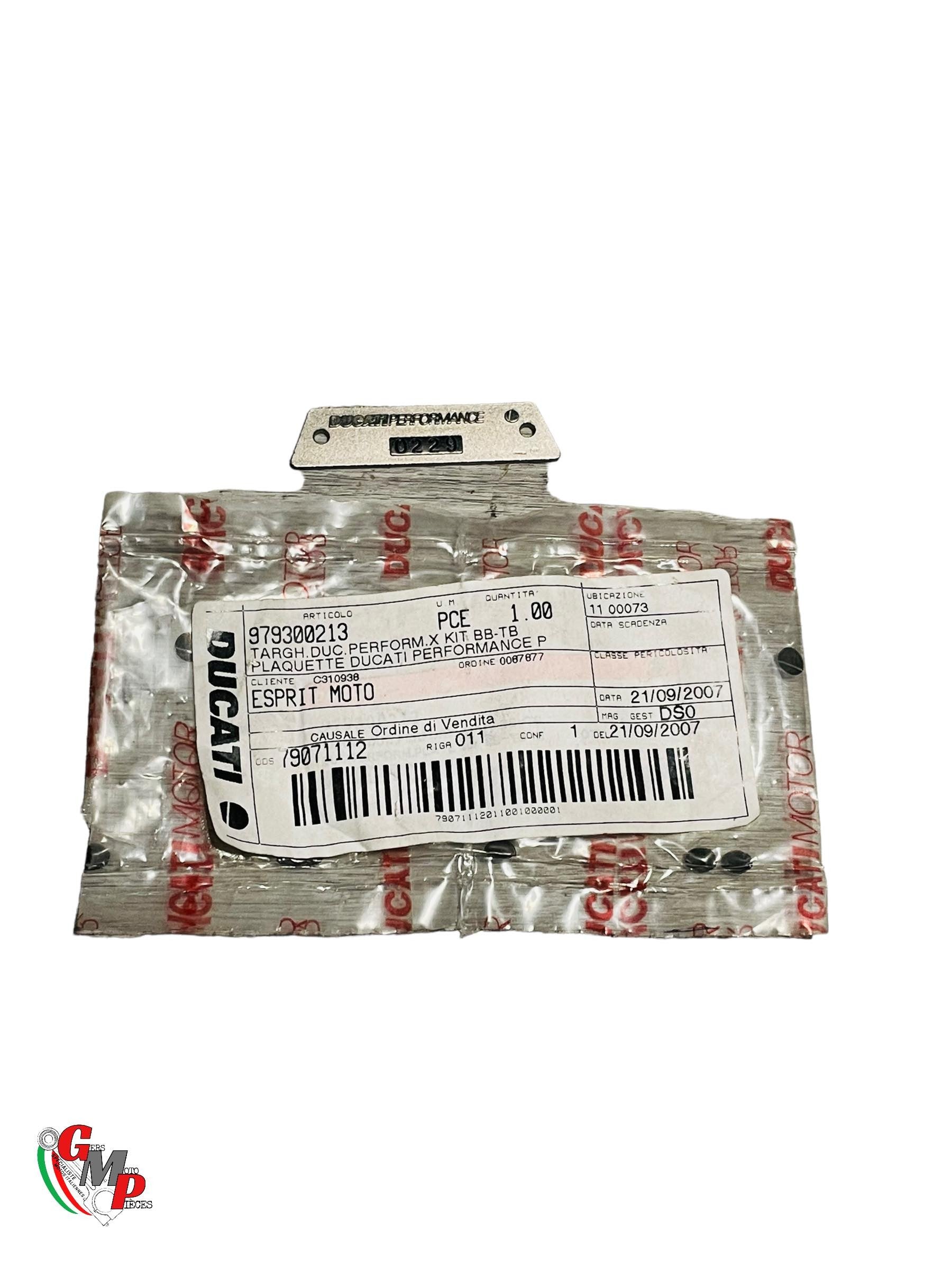 Numbered Plate 0229 NEW - Ducati