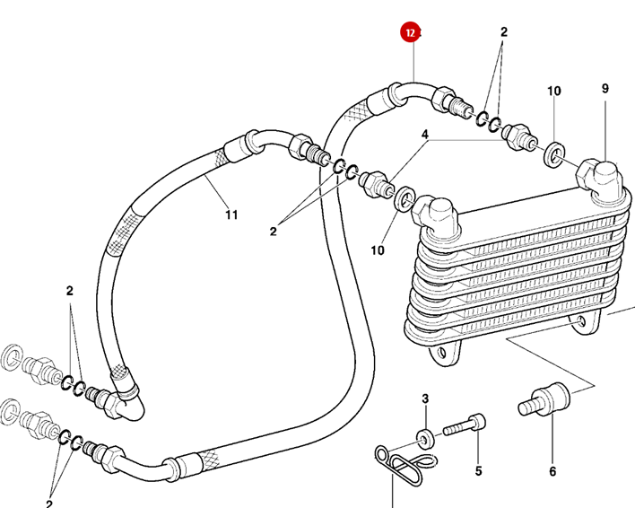 NEW Oil Radiator Hose - Ducati