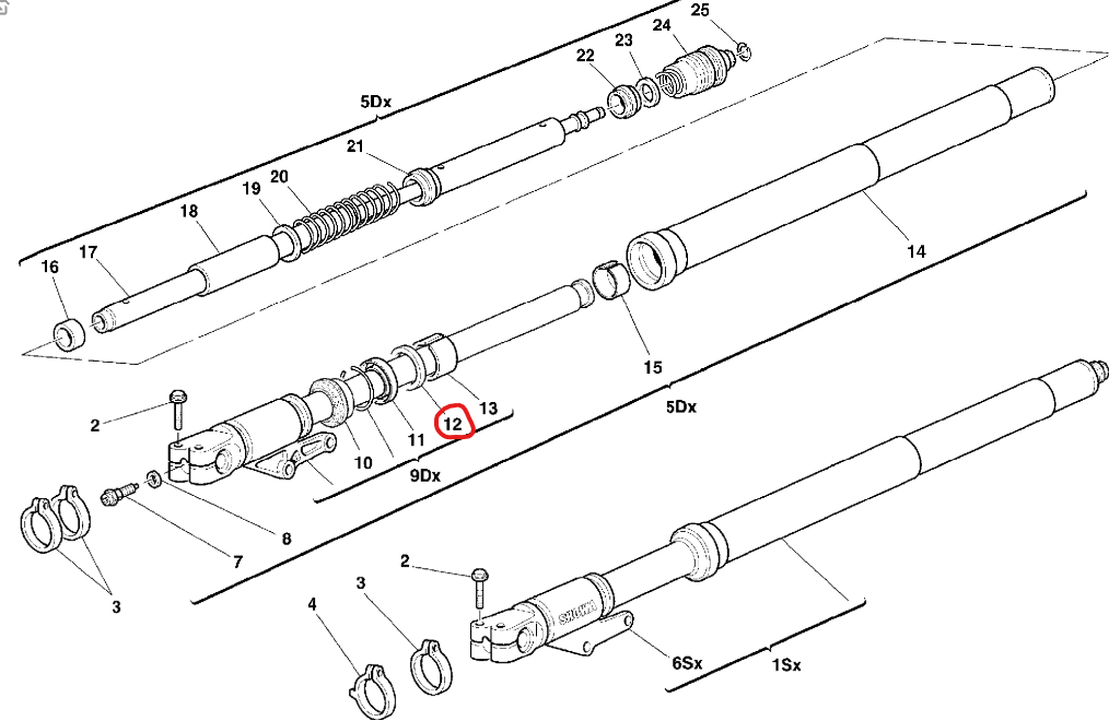 Rondelle entretoise spi de fourche - Ducati