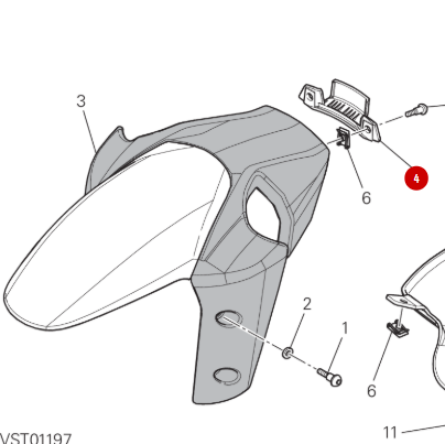 Front mudguard hose guide - Ducati