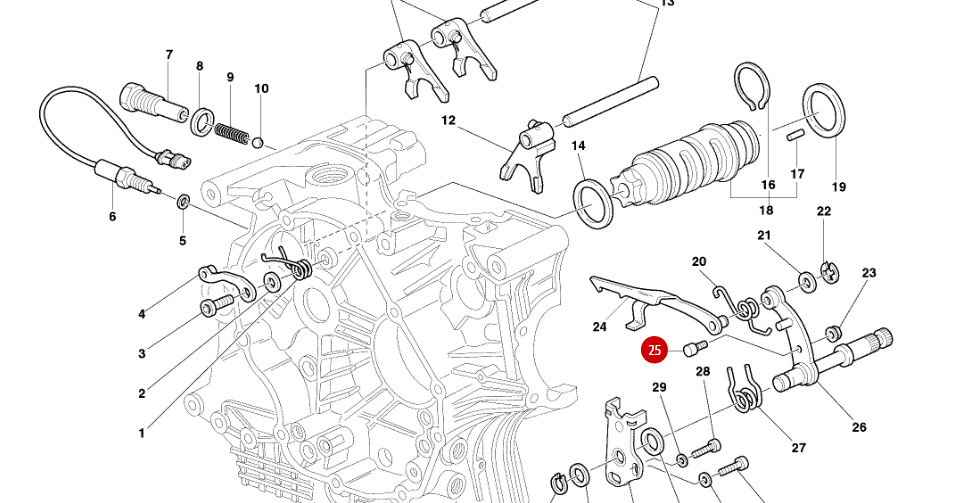 Goujon levier boîte de vitesse NEUF - Ducati