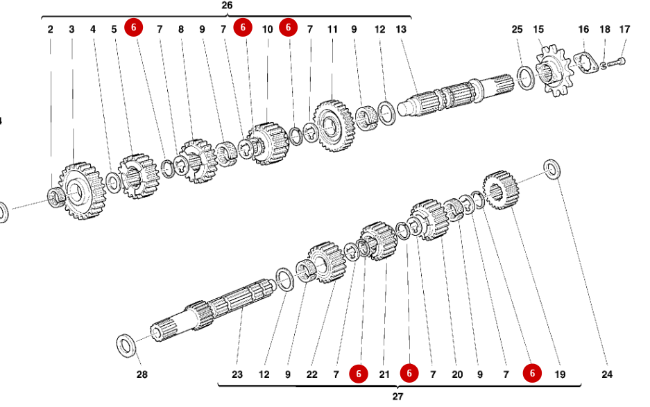 Anneau d arret boîte de vitesse - Ducati