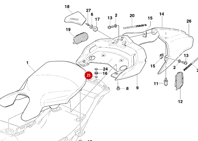 NEW rear loop top washer - Ducati