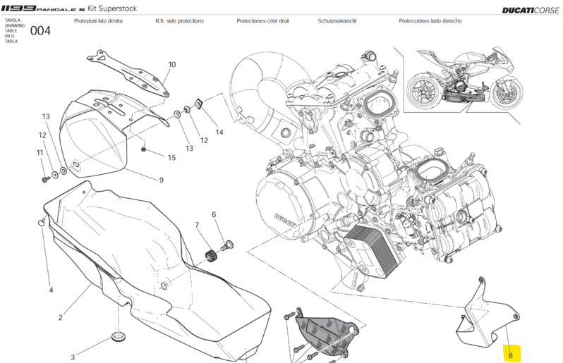 Protection échangeur en carbone Ducati Corse issue du WSBK - Ducati