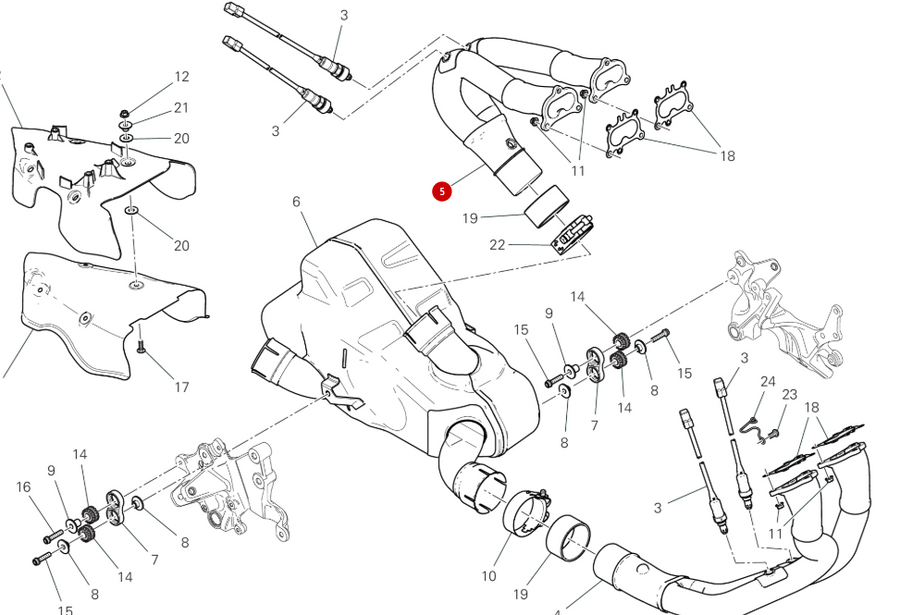 Vertical exhaust manifold - Ducati
