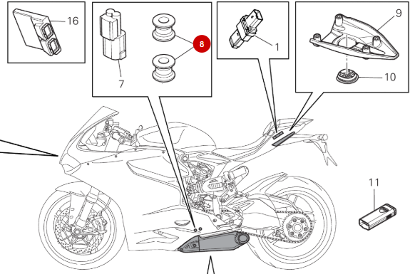 Fairing spacer NEW - Ducati
