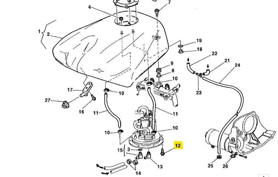 Fuel pump mounting screw - Ducati