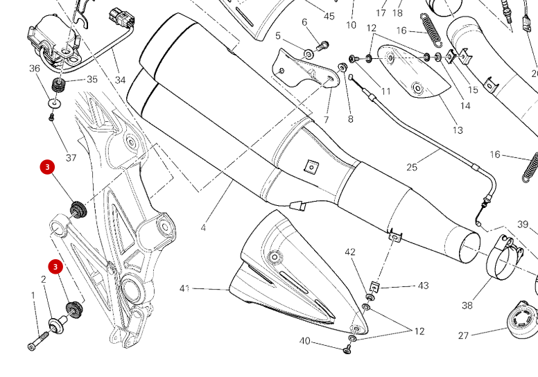 Silent bloc échappement NEUF - Ducati