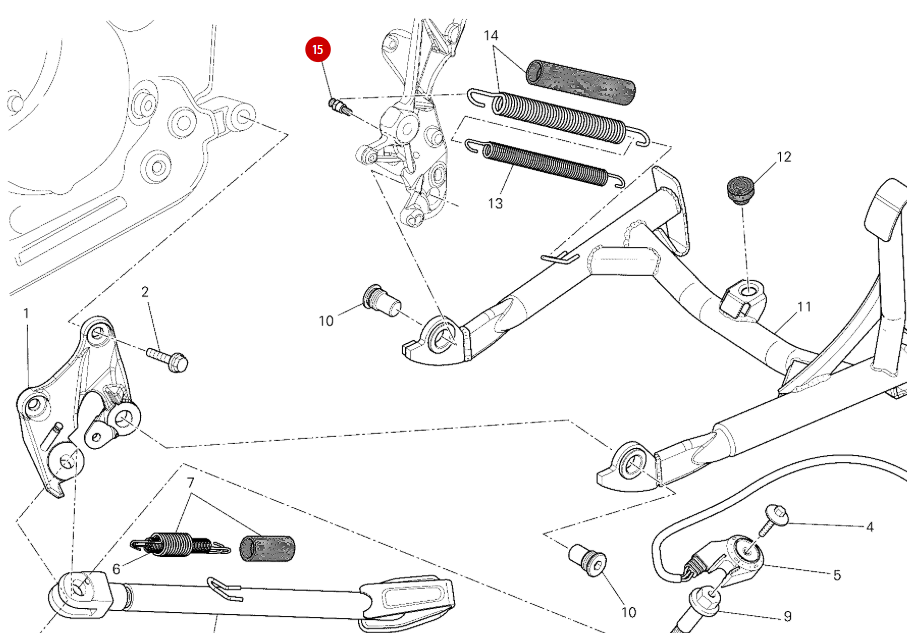 Pivot béquille NEUF - Ducati