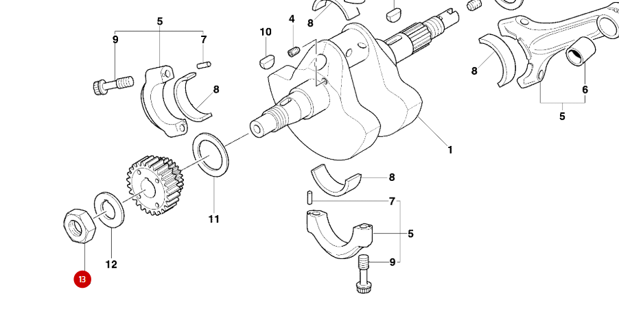 Ecrou pignon primaire NEUF - Ducati