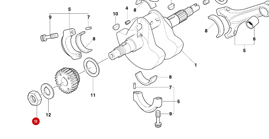 NEW primary drive sprocket nut - Ducati