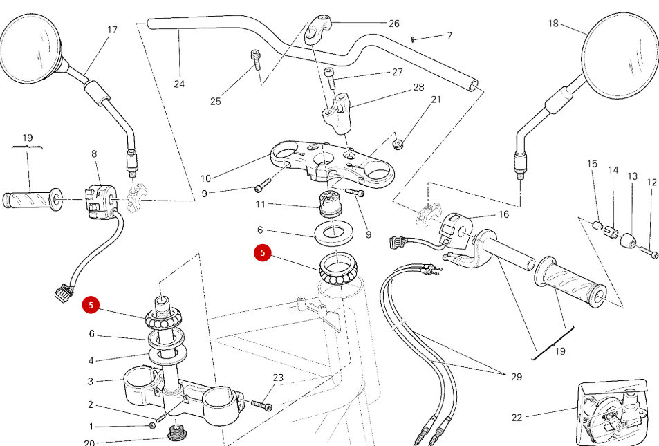 NEW steering column bearing - Ducati