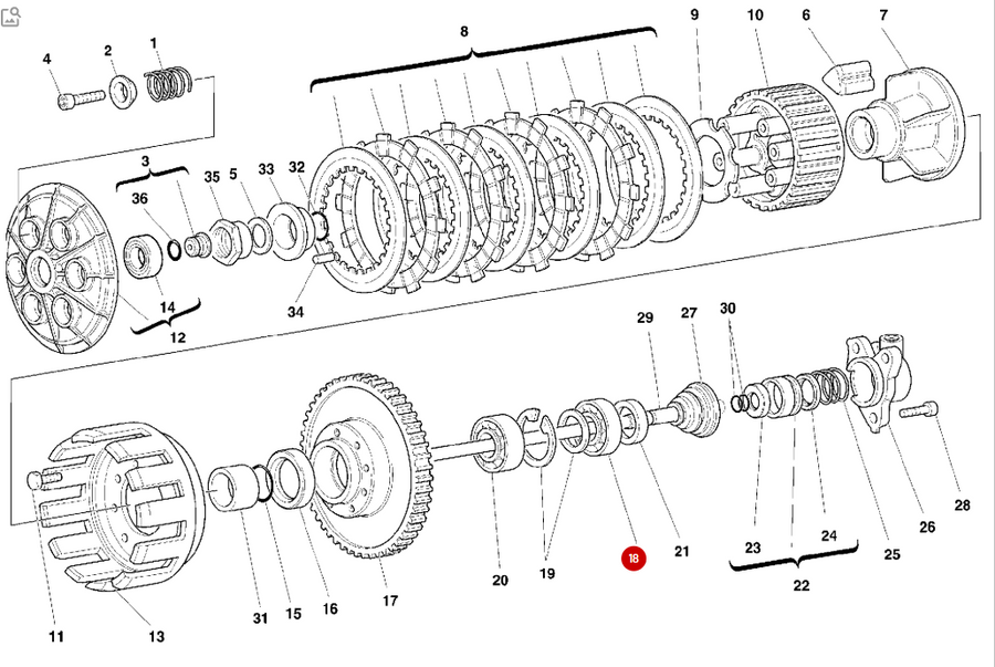 Clutch bearing 25X47X12 NEW - Ducati