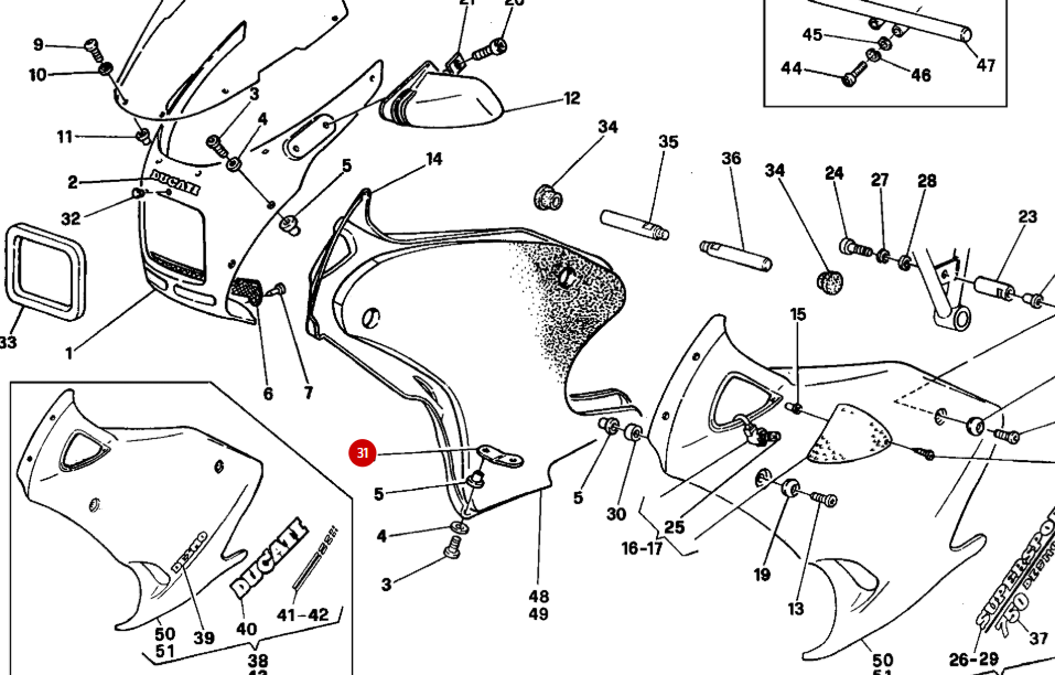 NEW Fairing Lower Fixing Plate - Ducati