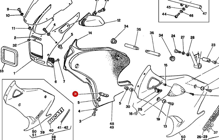 NEW Fairing Lower Fixing Plate - Ducati