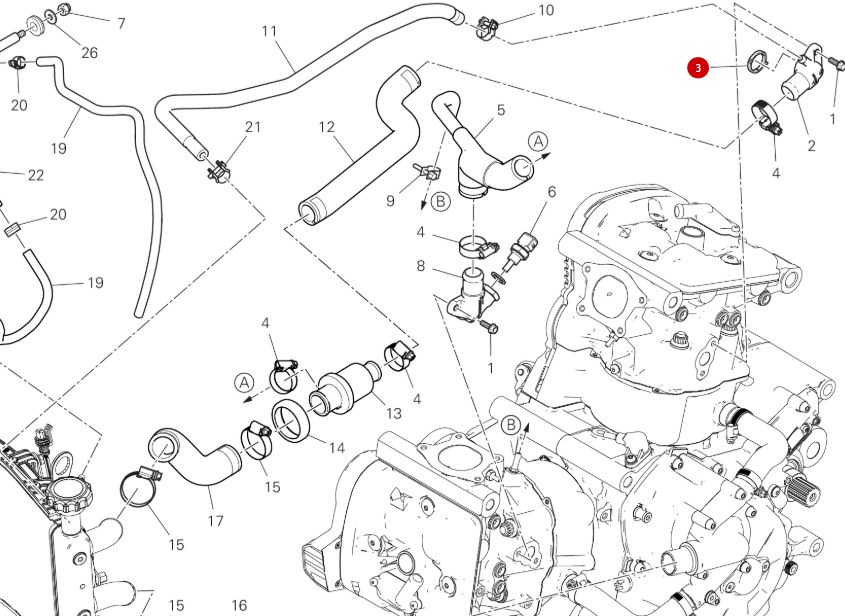 O-Ring Water Fitting NEW - Ducati