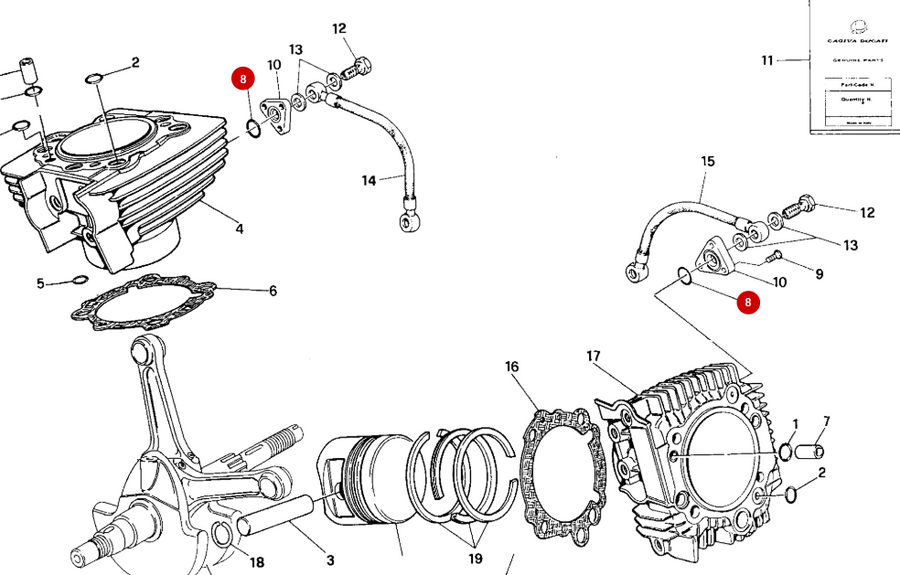NEW Oil connector O-ring - Ducati