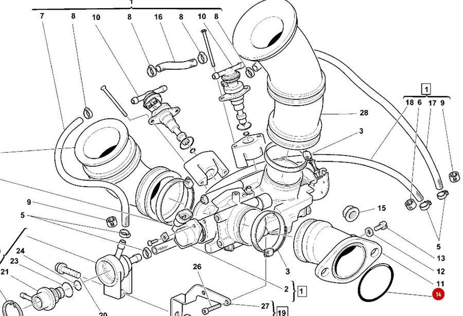 Intake manifold O-ring NEW - Ducati