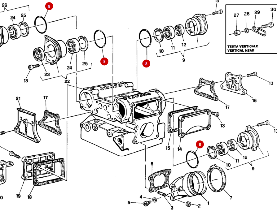 Joint Torique pallier d'arbre à came NEUF - Ducati