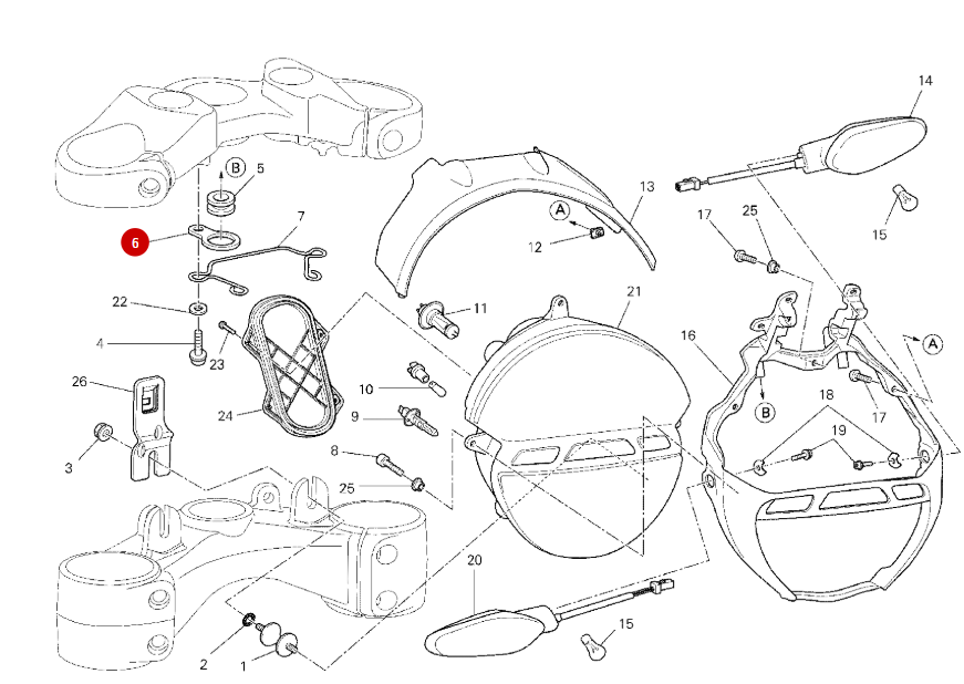 Headlight Bracket NEW - Ducati