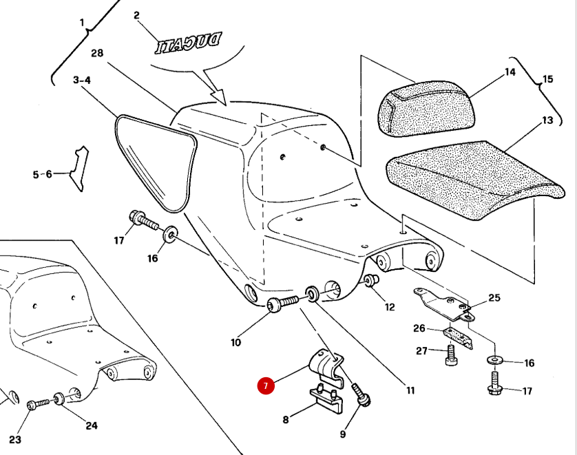 Bracket Rear Fairing Mounting BICHROMATE NEW - Ducati