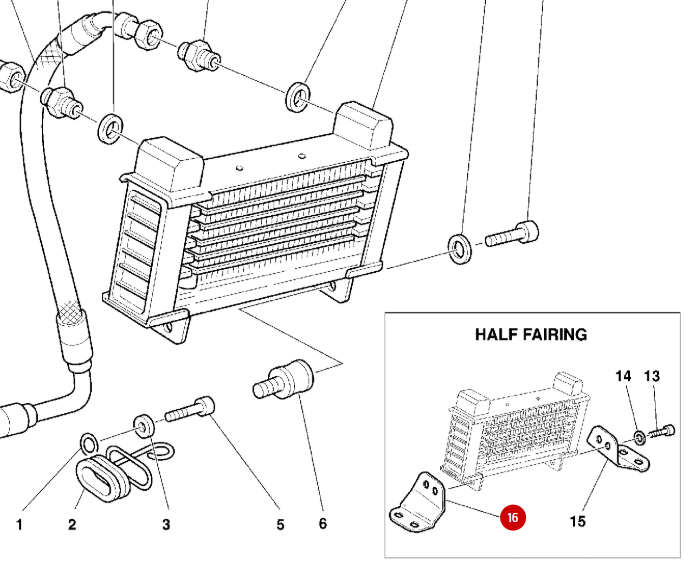 NEW Right Radiator Support - Ducati
