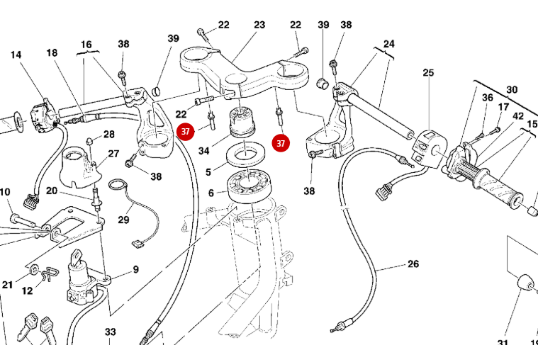 NEW Upper Yoke Pin - Ducati