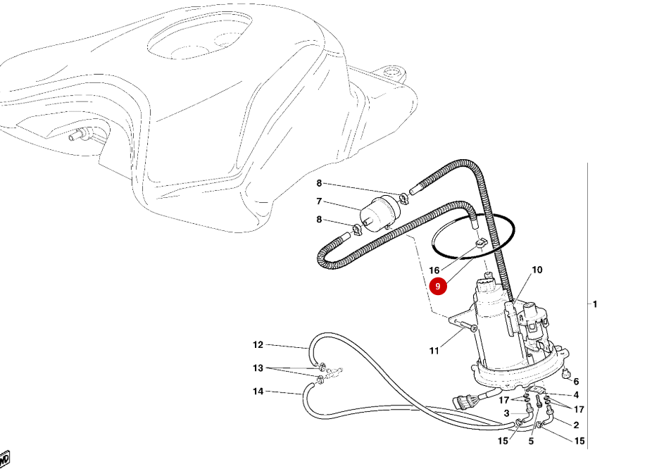 Joint Torique Pompe Essence NEUF - Ducati