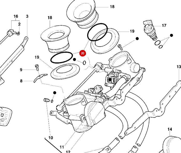 Joint Torique Pipe Admission NEUF - Ducati