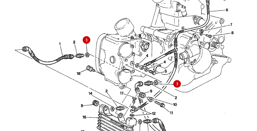 Aluminum Joint Oil Hose Fitting NEW - Ducati
